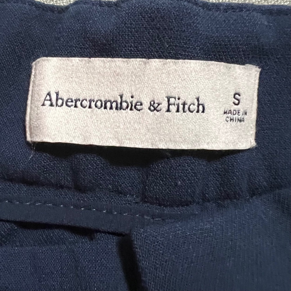 Abercrombie & Fitch Sloane Tailored Wide Leg Pants Navy Blue High Rise Small - Picture 10 of 11